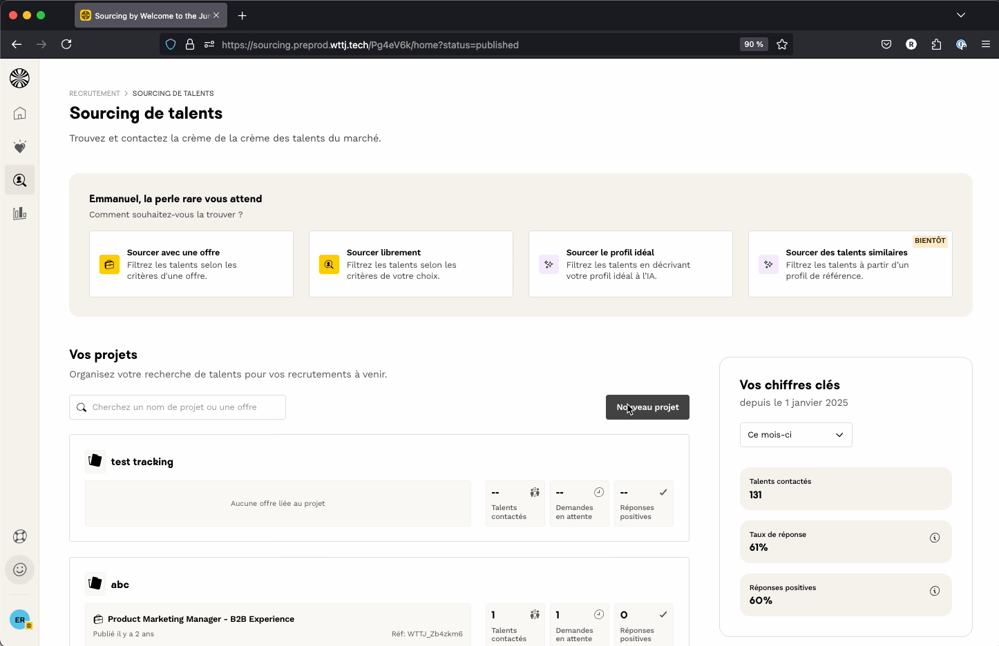 Sourcing new project FR